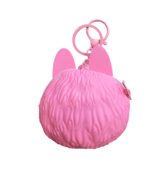 Portamonete applique borsetta Labubu rosa