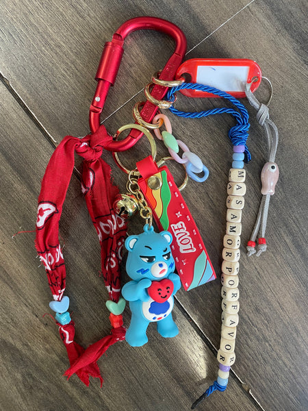 Pimp your Bag Keychain charms per borsa e portachiavi care bears orsetto del cuore angelorso azzurro nuvoletta