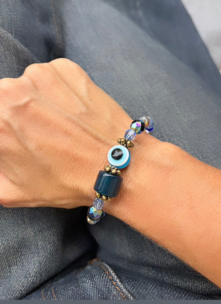 Bracciale Colors labyrinth con occhio greco
