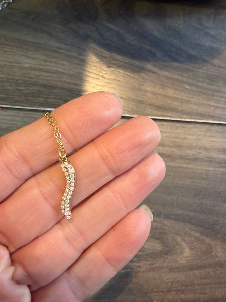Collana cornetto portafortuna crystal  varianti colore