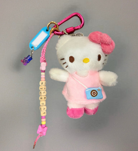 Pimp your Bag Keychain charms per borsa e portachiavi hallo kitty con borsetta in peluche