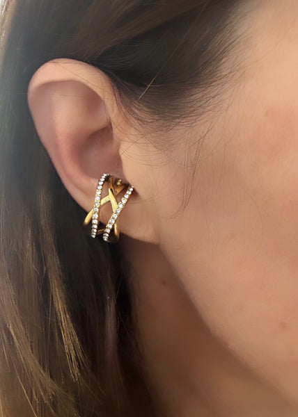 Earcuff Isla Bonita Crystal e liscio Double big
