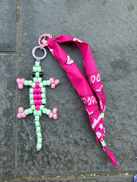 Pimp your bag Colors keychain geco   portafortuna  pony Beads Vari utilizzi e vari colori