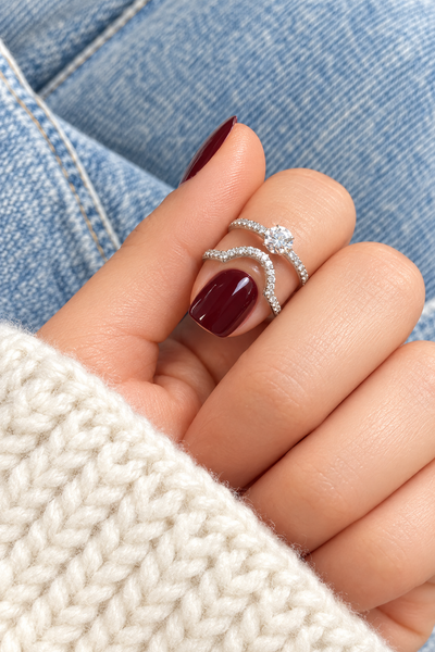 Anello Melory per unghia crystal e punto luce tondo  due varianti colore