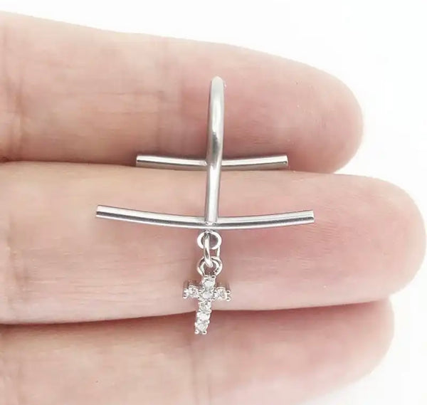 Face jewels Orecchino per labbro
Croce crystal  Labret clip non serve
avere il buco due varianti colore