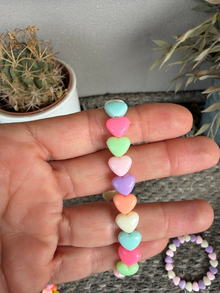 Bracciale colors Beads giro cuori xsmall colori pastello