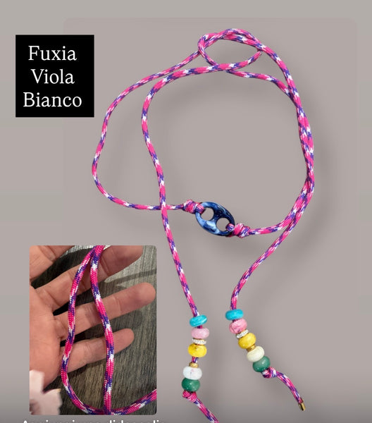 Collana Marine Florida centrale blu  marmorizzato  in vari colori