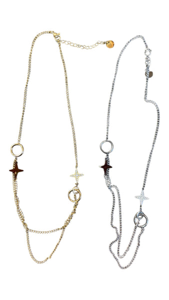 Collana doppia stellina due varianti colore