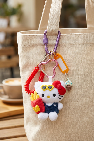 Pimp your bag portachiavi per borsa gattino con patatine fritte