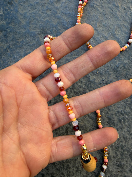 Collana Chinitos  de La Buena  Suerte rosa marrone burro burgundy rosa corallo champagne