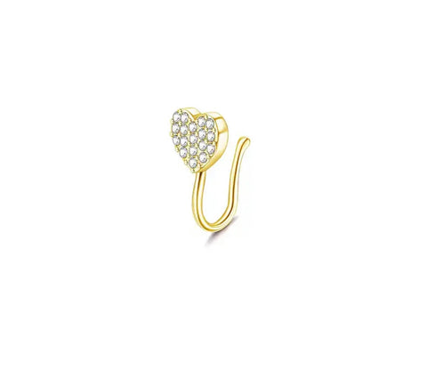Face jewels Orecchino per naso o Labret bocca  gioielli per il viso 
Con cuore crystal  clip non serve
avere il buco due varianti colore