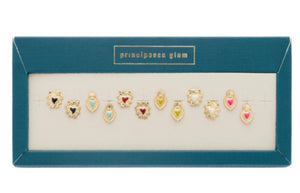 Coppia Orecchini principessa glam Cuore sacro lobo vari colori