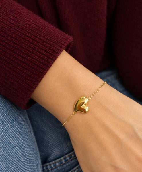 Bracciale cuore puff