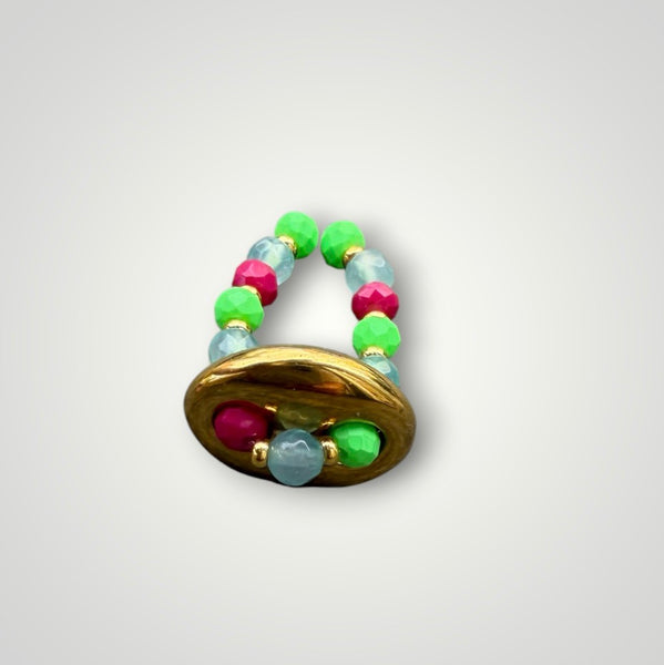 Anello Colors ovale chain e cristalli
