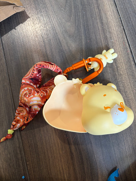 Pimp your bag testa orsetto del cuore  portaoggetti giallo