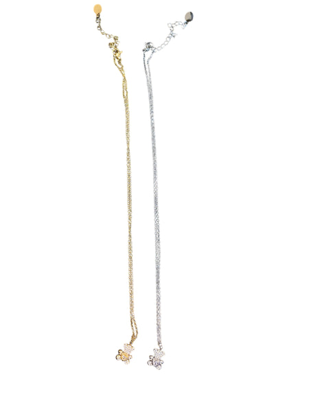 Collana teddy bear crystla con cuore  due varianti colore