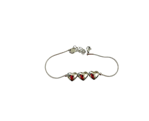 Bracciale cuori puff due varianti colore