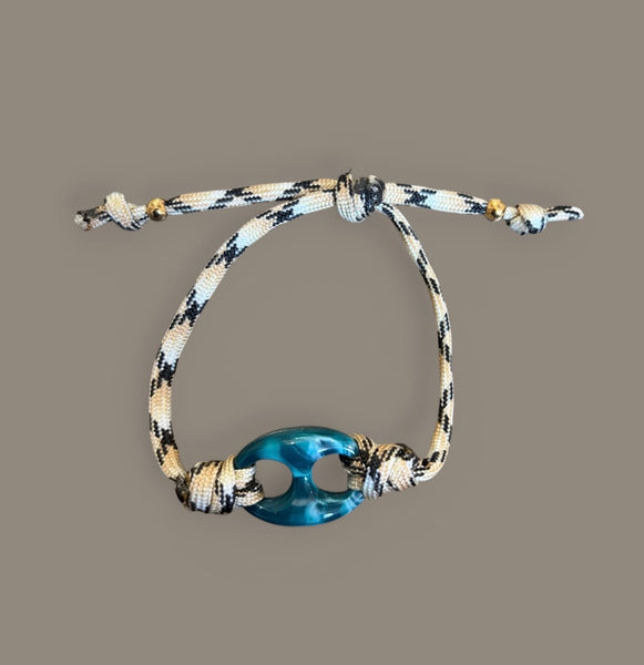 Bracciale Marine Florida chain  regular  centrale Ottanio  marmorizzato cordino in vari colori