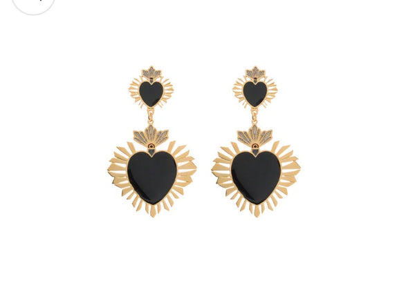 Coppia orecchini principessa Glam Cuore Sacro Saint Paul Black