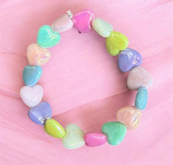 Bracciale colors Beads giro cuori small effetto perlato