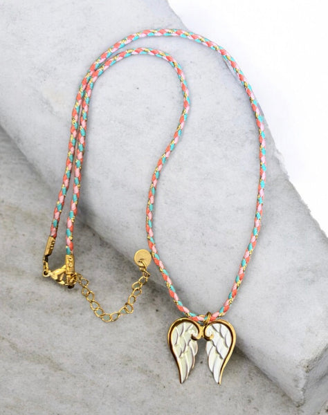 Collana Summer Ibiza Ali d’angelo bianche  cordino vari colori