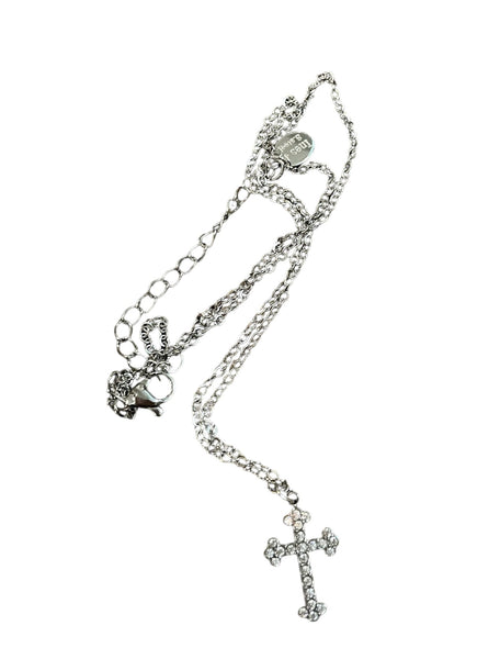 Collana Croce piccola pavettata due varianti colore