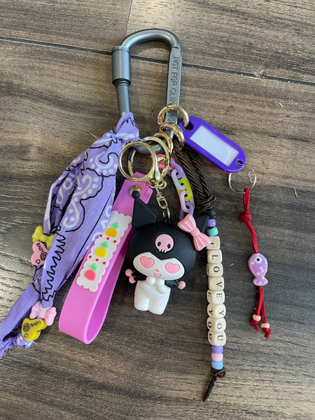Pimp your Bag Keychain charms per borsa e portachiavi kuromi occhi a cuore