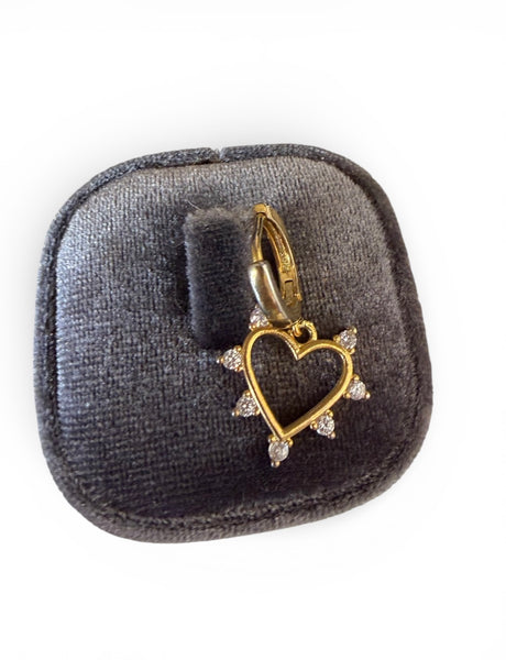 Mono orecchino cuore con crystal raggio due varianti colore