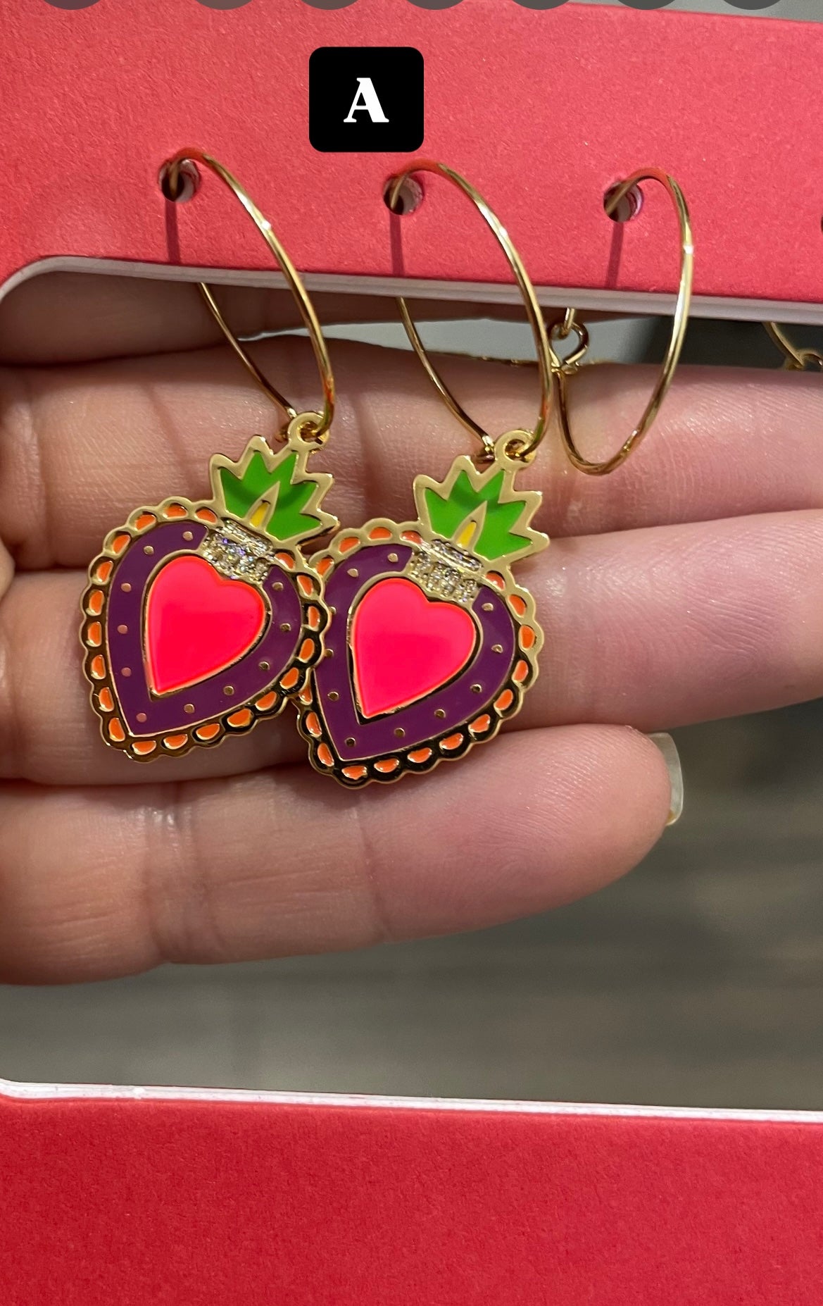 Coppia Orecchini principessa glam cuore sacro Gilda