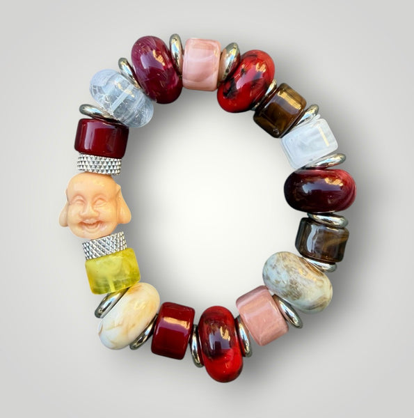 Bracciale Colors labyrinth Buddha rosa   multicolor