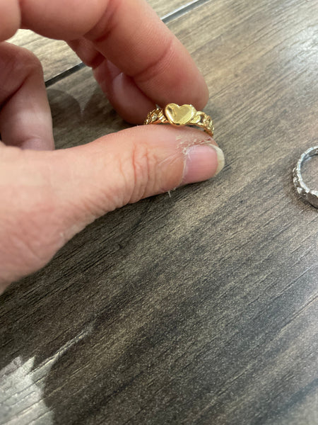 Anello Mini groumette e cuore due varianti colore