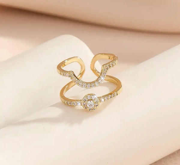 Anello Melory per unghia crystal e punto luce tondo  due varianti colore