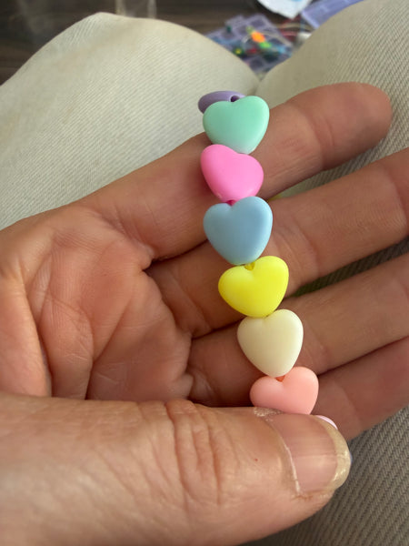 Bracciale colors Beads giro cuori small effetto opaco
