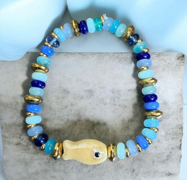 Bracciale pesciolino portafortuna vari colori