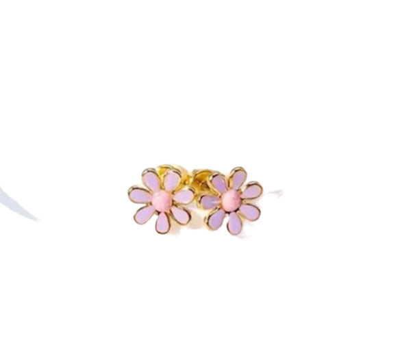 Mono orecchino piercing fiorellino smaltato vari colori