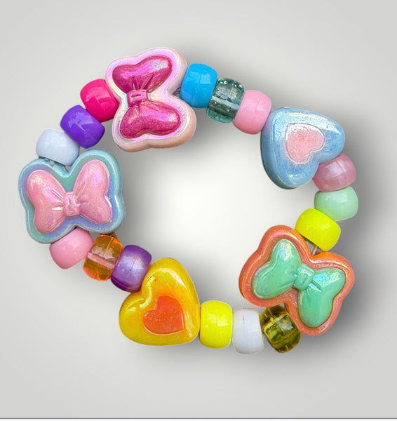 Bracciale Colors fiocchi cuori e pony Beads multicolor vari colori