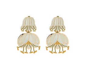 Coppia orecchini principessa glam winter flower White poppy