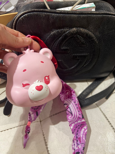 Pimp your bag testa orsetto del cuore  portaoggetti rosa