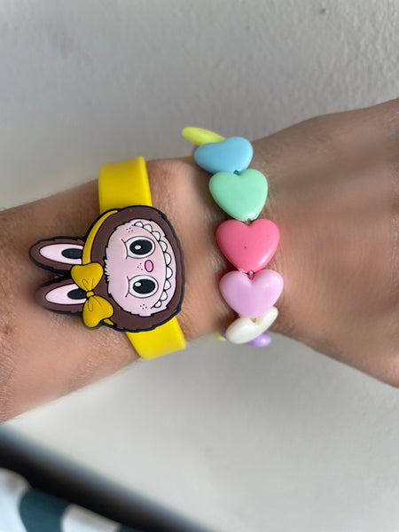 Bracciale Beads giro cuori large vari colori