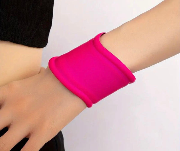 Bracciale polsino manetta onda fuxia modello alto