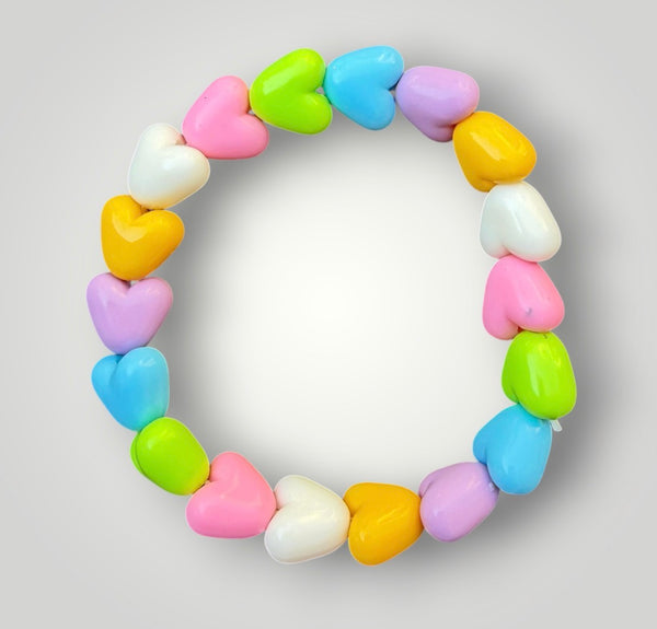 Bracciale colors Beads giro cuori small effetto lucido