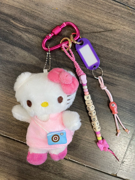 Pimp your Bag Keychain charms per borsa e portachiavi hallo kitty con borsetta in peluche