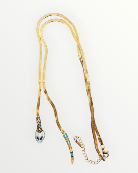 Collana Emily snake piatto con serpente
