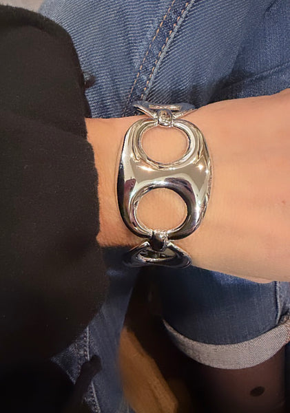 Bracciale rigido regolabile CHAIN catena  due varianti colore