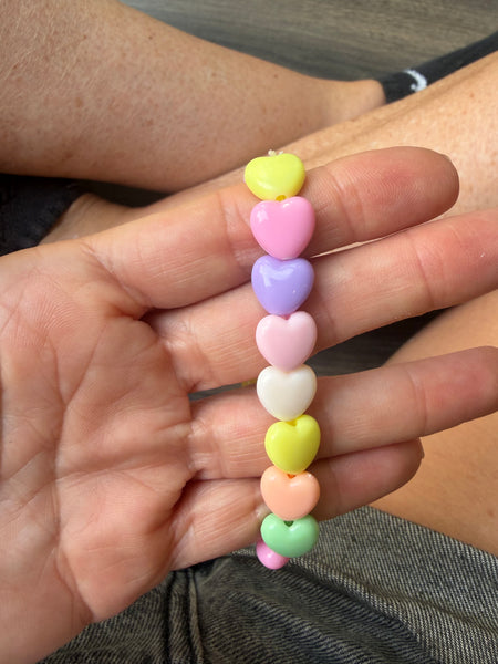 Bracciale colors Beads giro cuori small effetto lucido colori pastello senza il celeste