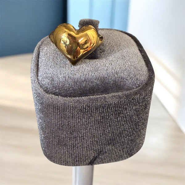 Anello regolabile cuore puff 3d