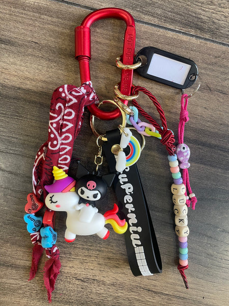 Pimp your Bag Keychain charms per borsa e portachiavi kuromi unicorno