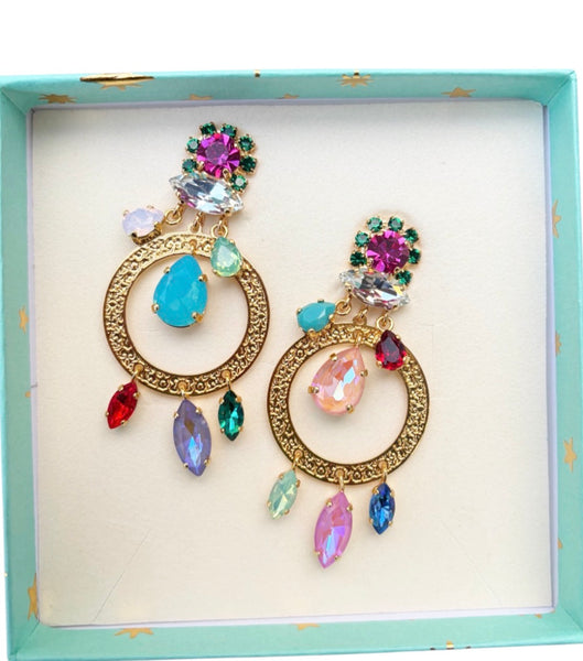Coppia orecchini principessa glam Gipsy Circle Multicolor