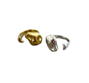 Anello doppio martellato  due varianti colore