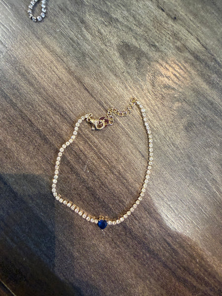 Bracciale tennis cuore kry vari colori